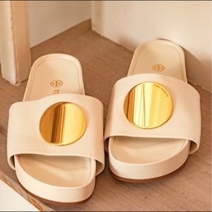 Tory Burch White Patos Slide